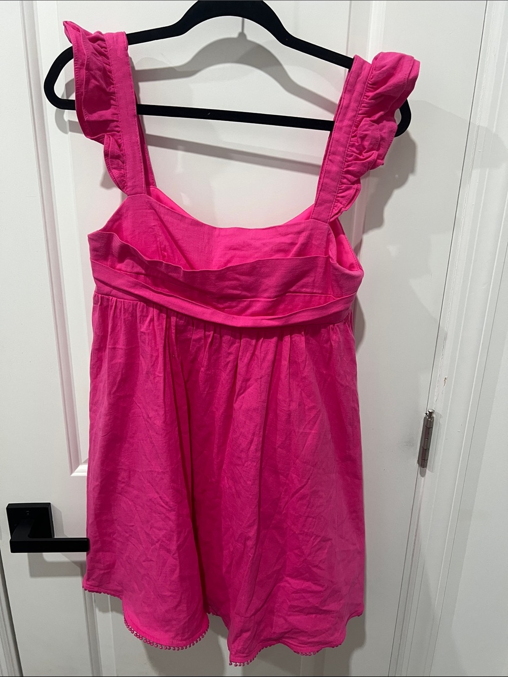 Hello Molly Vibrant Pink Babydoll Sundress with Ruffle Straps Size 10